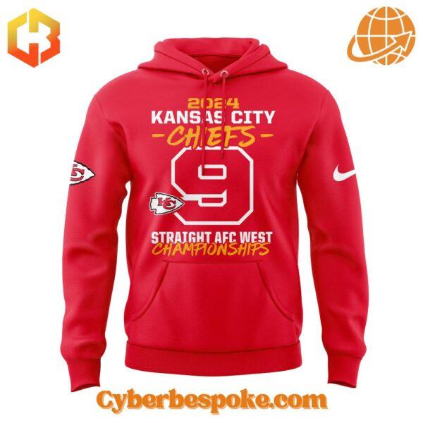 Premium Kansas City Chiefs Straight Afc West Championships Hoodie featuring high-definition 3D prints and all-day comfort.