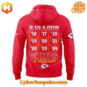 Premium Kansas City Chiefs Straight Afc West Championships Hoodie featuring high-definition 3D prints and all-day comfort.