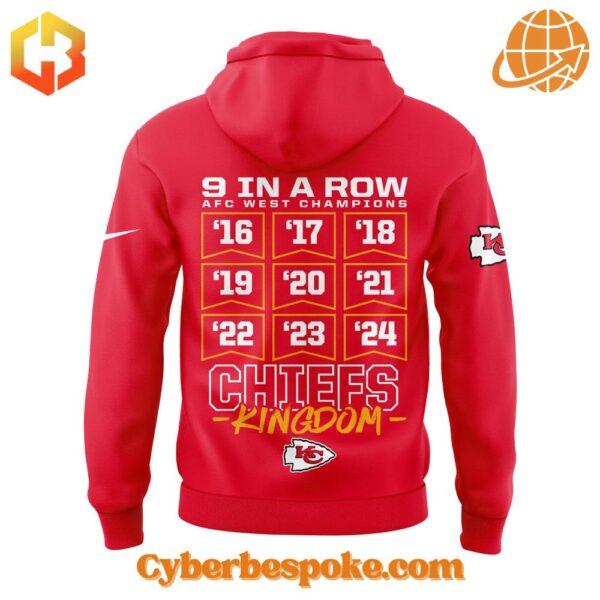 Premium Kansas City Chiefs Straight Afc West Championships Hoodie featuring high-definition 3D prints and all-day comfort.