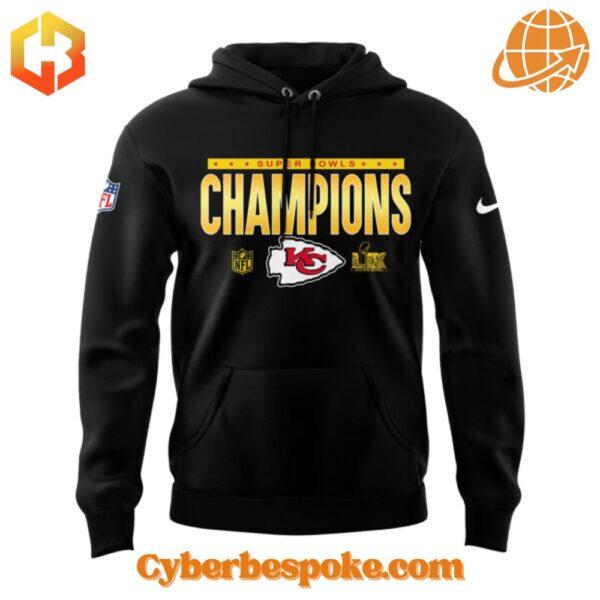 Experience fashion in a new dimension with the Kansas City Chiefs Super Bowl Lix Champions Hoodie – wear the unexpected.