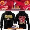 Experience fashion in a new dimension with the Kansas City Chiefs Super Bowl Lix Champions Hoodie – wear the unexpected.