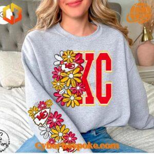 Stand out with the Kansas City Chiefs Super Bowl Lix Flowers Sweatshirt – bold, vibrant, and designed to impress.