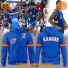 Step into vibrant style with the Kansas Jayhawks Blue Hoodie