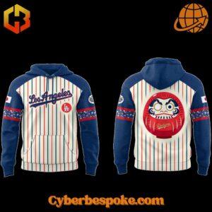 A soft cotton Los Angeles Dodger Japanese Heritage Night Hoodie eaturing a minimalist design.