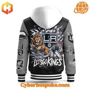 Take your style beyond the ordinary – the Los Angeles Kings Hooded Baseball Jacket brings 3D designs to life.