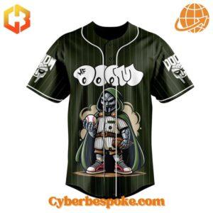 Stand out with the Mf Doom Custom Green Baseball Jersey – bold, vibrant, and designed to impress."