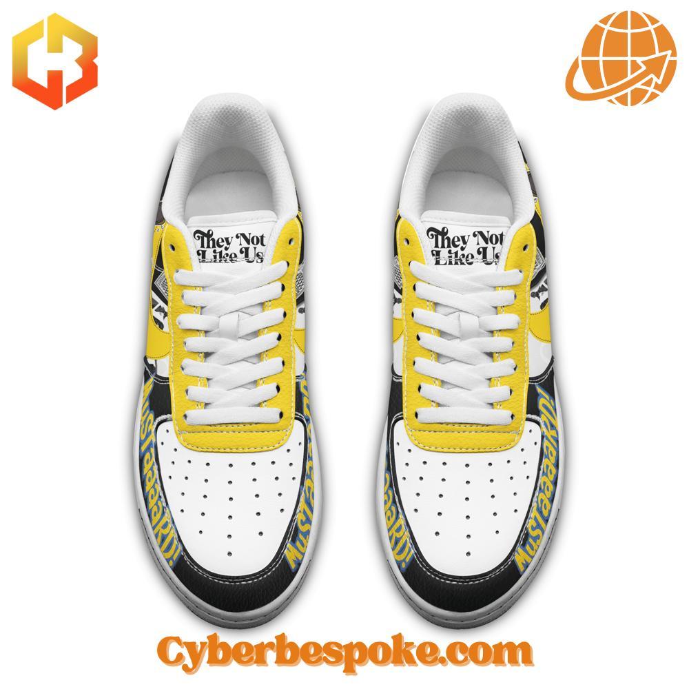 Mustaaard Kendrick Lamar Nike Air Force Sneaker A pair of Mustaaard Kendrick Lamar Nike Air Force Sneaker with a minimalist design