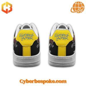 A pair of Mustaaard Kendrick Lamar Nike Air Force Sneaker with a minimalist design