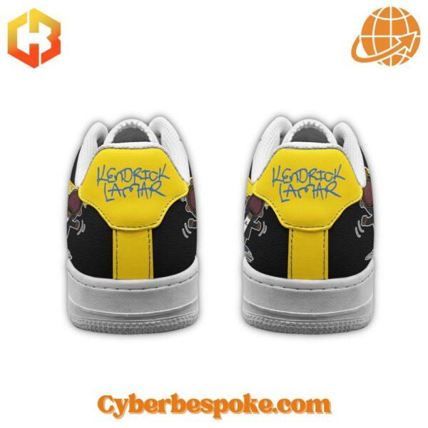 A pair of Mustaaard Kendrick Lamar Nike Air Force Sneaker with a minimalist design