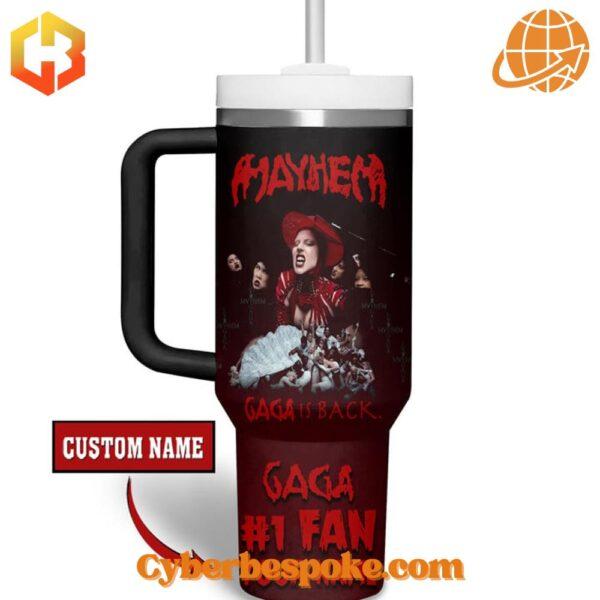 Mayhem Lady Gaga Is Back Tumbler 40oz keeping iced tea cold.