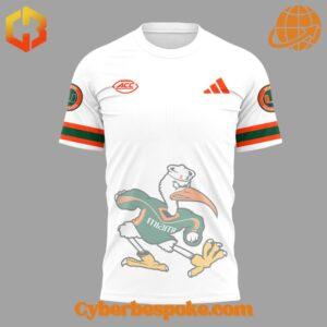 Wear the extraordinary with the Miami Hurricanes Mascot Sebastian The Ibis Shirt – hyper-detailed 3D prints that last.