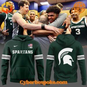 The 1 Michigan State Spartans Men Basketball Uniform 2025 Hoodie combines a modern fit, premium texture, and breathable comfort