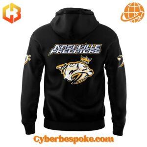 A soft cotton Nashville Predators Black Music Heritage Night Hoodie eaturing a minimalist design.