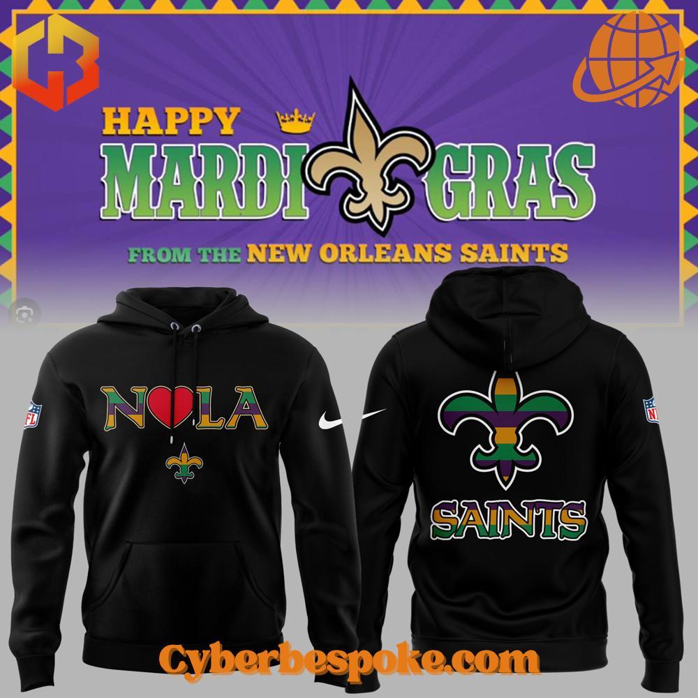 New Orleans Saints Mardi Gras Hoodie The New Orleans Saints Mardi Gras Hoodie is made for comfort, confidence, and style.