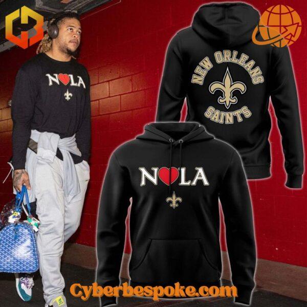 New Orleans Saints Nola Hoodie Classic cotton apparel with a comfortable fit