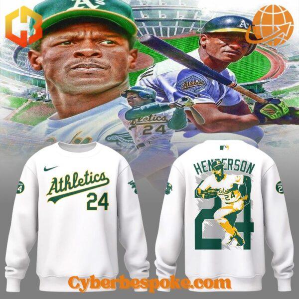 The Oakland Athletics Rickey Henderson Forever Hoodie ( ) delivers softness, breathability, and vibrant all-over prints.