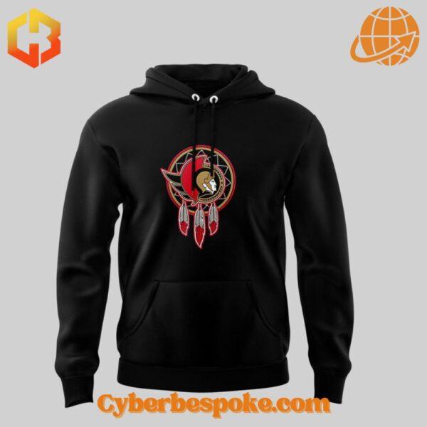 Wear the extraordinary with the Ottawa Senators Indigenous Culture Hoodie – hyper-detailed 3D prints that last.