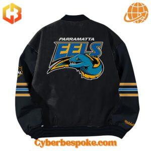 Premium Parramatta Eels Nrl Bryce Cartwright Baseball Jacket featuring high-definition 3D prints and all-day comfort.