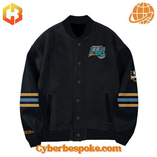 Premium Parramatta Eels Nrl Bryce Cartwright Baseball Jacket featuring high-definition 3D prints and all-day comfort.