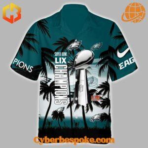 Experience fashion in a new dimension with the Philadelphia Eagles Champions Super Bowl Lix Hawaiian Shirt – wear the unexpected.