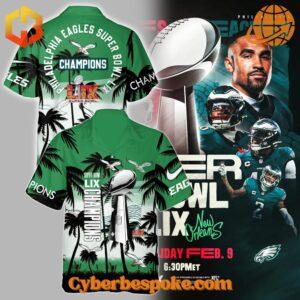 Experience fashion in a new dimension with the Philadelphia Eagles Champions Super Bowl Lix Hawaiian Shirt – wear the unexpected.