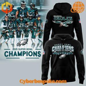 Experience fashion in a new dimension with the Philadelphia Eagles Super Bowl Lix Champions Hoodie – wear the unexpected.