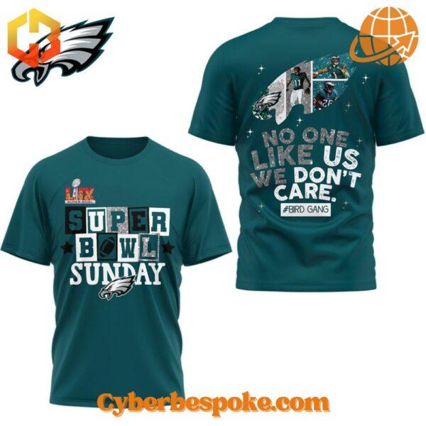 Express yourself with the Philadelphia Eagles Super Bowl Lix No One Like Us We Don't Care Shirt – high-definition colors meet all-day comfort.