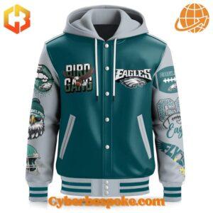 The Philadelphia Eagles Winner Chiefs Dinner Hooded Baseball Jacket brings your style to life.