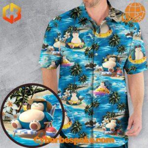 Elevate your footwear game with the sleek and stylish Pokemon Snorlax Surfing Version Hawaiian Shirt