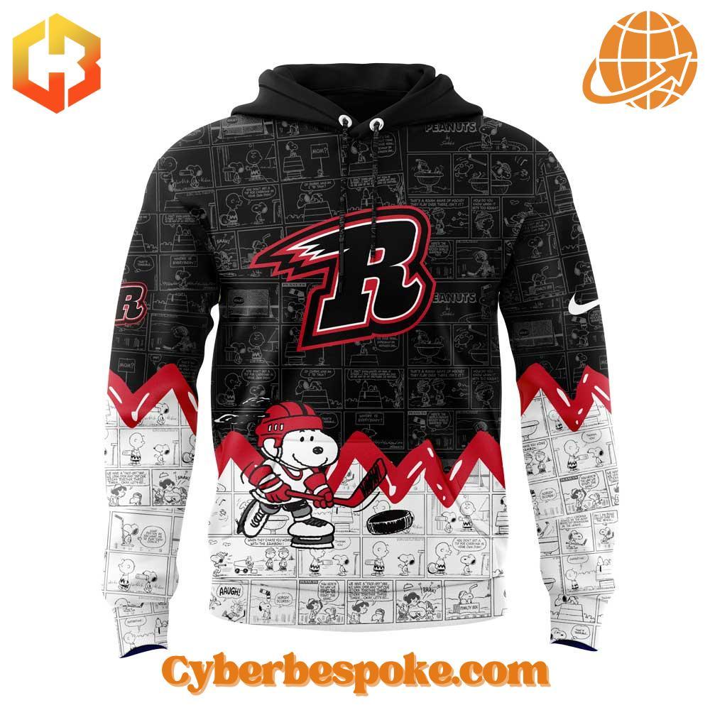 Rapid City Rush Th Anniversary Of Peanuts Snoopy Hoodie Rapid City Rush Th Anniversary Of Peanuts Snoopy Hoodie features breathable fabric and all-over dye-sublimation prints.