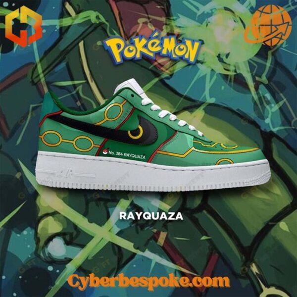 Bold design, cloud-like comfort – Rayquaza Pokemon Nike Air Force Shoes blends vibrant color with lightweight wearability.