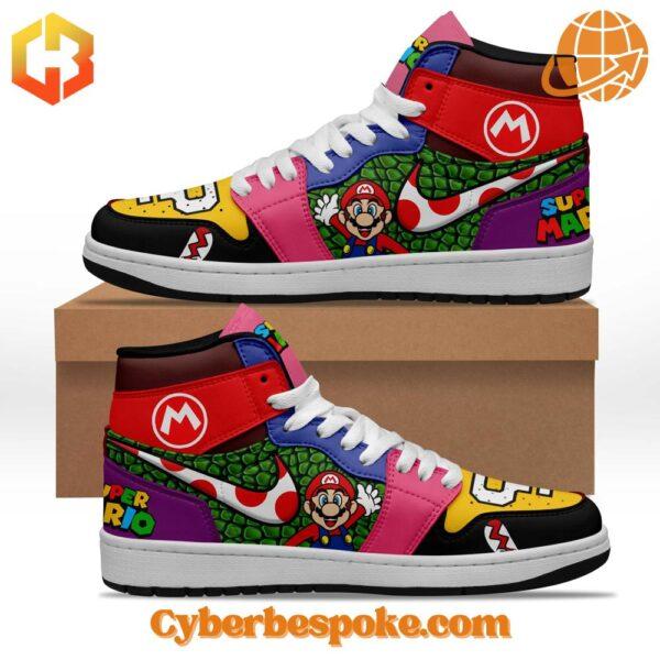 Experience fashion in a new dimension with the Retro Mario Bros Air Jordan High Top Sneakers – wear the unexpected.