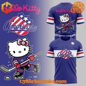 Wear the extraordinary with the Rochester Americans Hello Kitty Hoodie – hyper-detailed 3D prints that last.