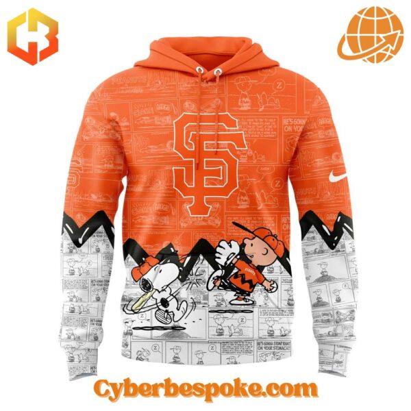 The 2 San Francisco Giants 75th Anniversary Of Peanuts Hoodie combines a modern fit, premium texture, and breathable comfort