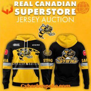 The Sarnia Sting Real Canadian Superstore Hoodie combines softness, style, and a perfect fit for any occasion.