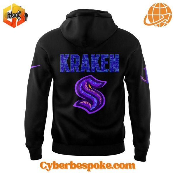 A soft cotton Seattle Kraken Black History Night Hoodie eaturing a minimalist design.