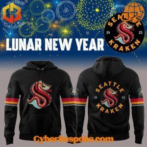 Premium Seattle Kraken Lunar New Year Hoodie featuring high-definition 3D prints and all-day comfort.