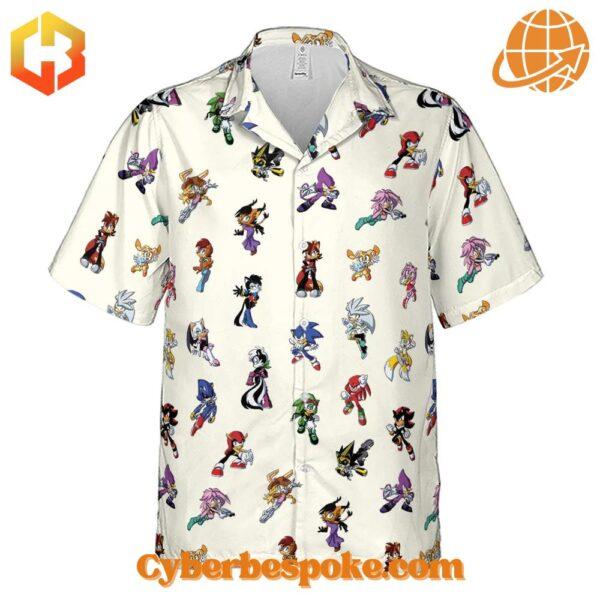 Elevate your footwear game with the sleek and stylish Sonic The Hedgehog Characters Version Hawaiian Shirt