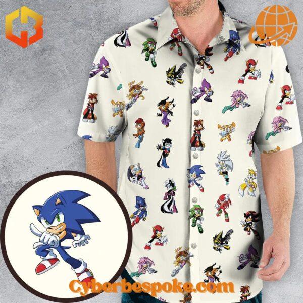 Elevate your footwear game with the sleek and stylish Sonic The Hedgehog Characters Version Hawaiian Shirt