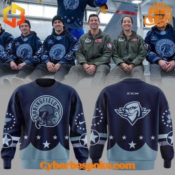 The Springfield Thunderbirds Military Appreciation Hoodie blends comfort, quality, and modern design