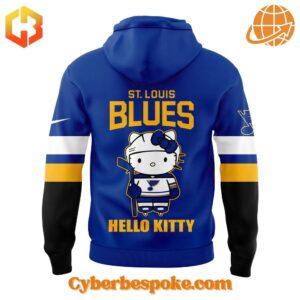 A soft cotton St Louis Blues Hello Kitty Hoodie eaturing a minimalist design.