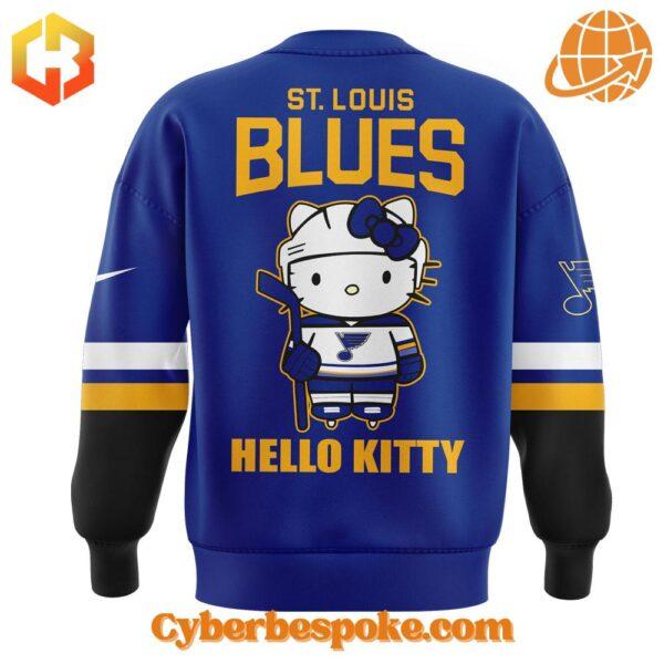 A soft cotton St Louis Blues Hello Kitty Hoodie eaturing a minimalist design.