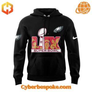 Stand out with the Super Bowl Lix Philadelphia Eagles Black Hoodie – bold, vibrant, and designed to impress."