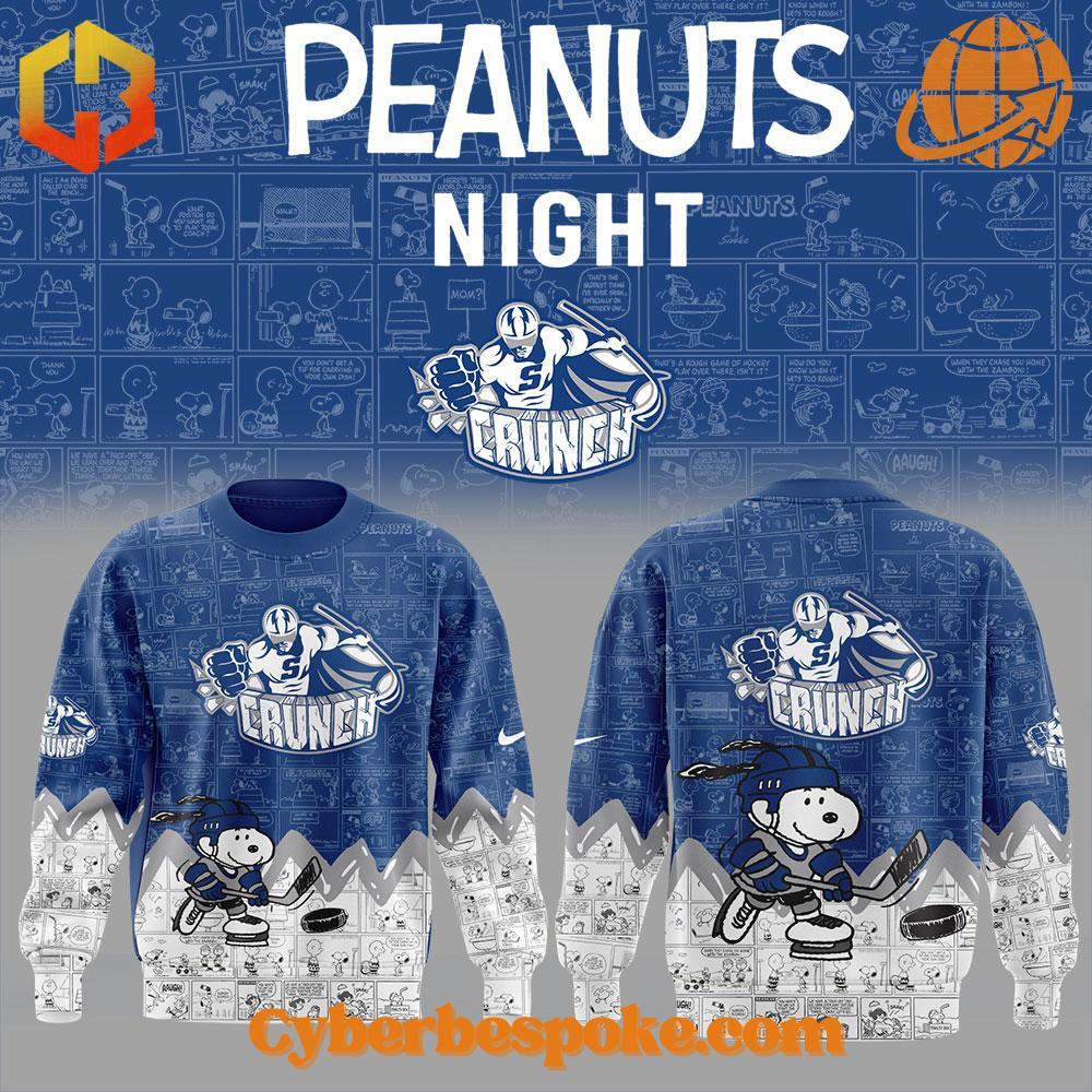 1 Syracuse Crunch 75th Anniversary Of Peanuts Sweatshirt The 1 Syracuse Crunch 75th Anniversary Of Peanuts Sweatshirt combines a modern fit, premium texture, and breathable comfort
