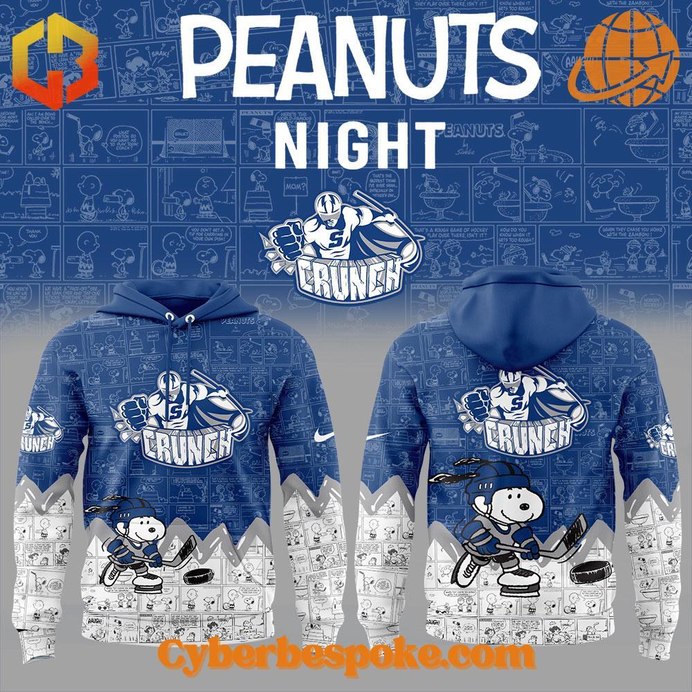 4 Syracuse Crunch 75th Anniversary Of Peanuts Sweatshirt The 4 Syracuse Crunch 75th Anniversary Of Peanuts Sweatshirt combines a modern fit, premium texture, and breathable comfort
