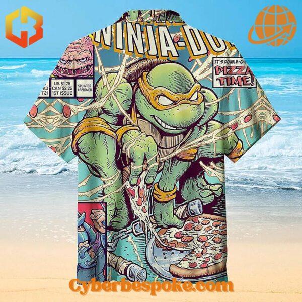 The Teenage Mutant Ninja Turtles Michelangelo Pizza Time Hawaiian Shirt is your new go-to for effortless style.