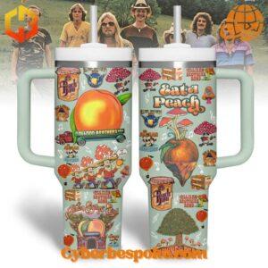 The Allman Brothers Band Eat a Peach Tumbler 40oz with a detailed view of the album artwork.