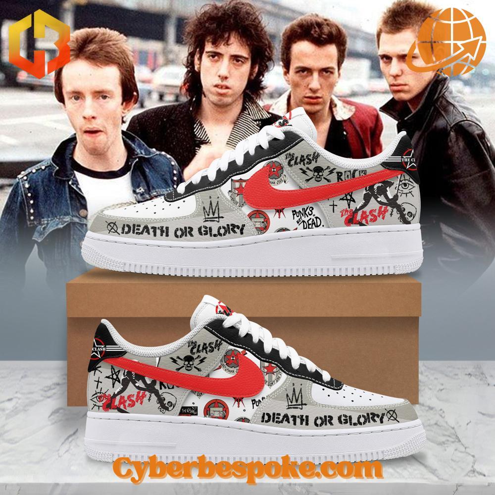 The Clash Death Or Glory Nike Air Force Shoes Take every step in style with the The Clash Death Or Glory Nike Air Force Shoes – designed for bold steps and unstoppable comfort.