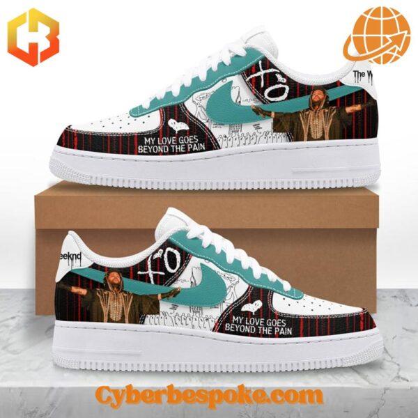 Step into art with the The Weeknd Xo My Love Goes Beyond The Pain Nike Air Force Shoes – vibrant, detailed, and made to stand out.