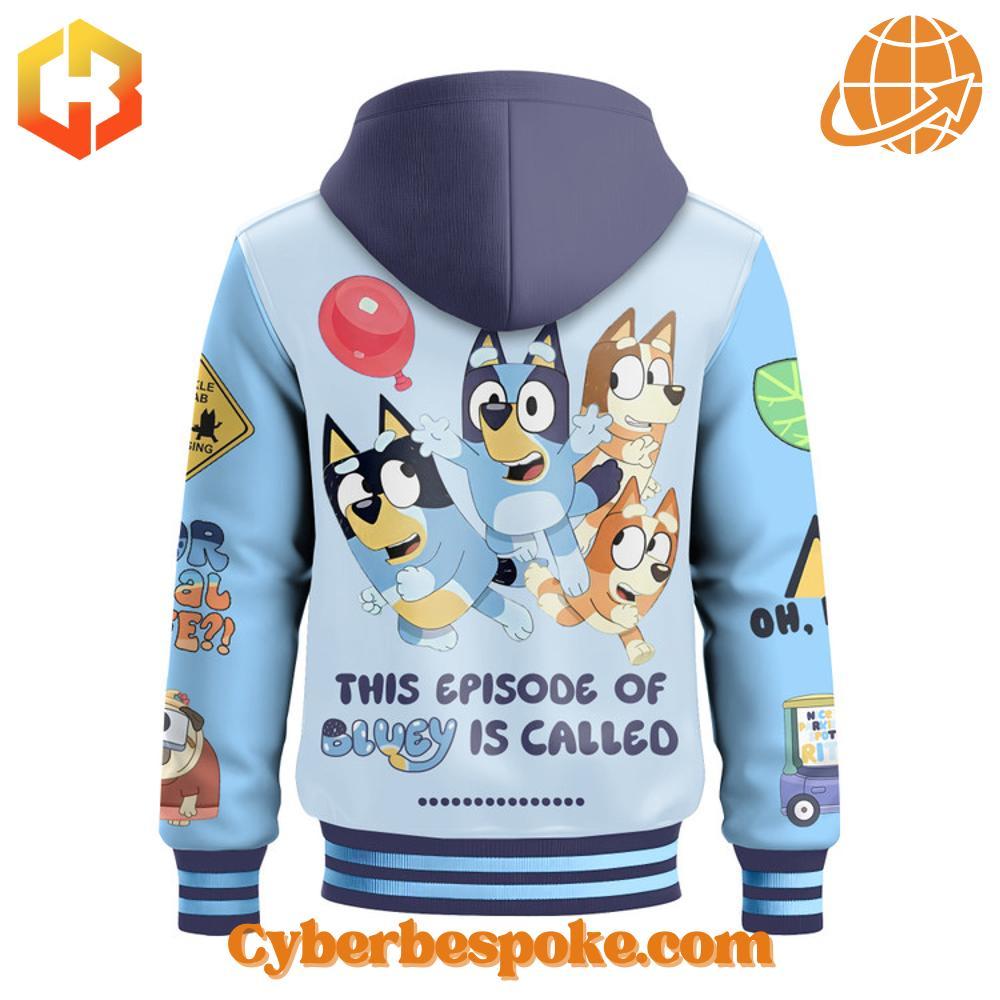 This Episode Of Bluey Is Called Custom Hooded Baseball Jacket Express yourself with the This Episode Of Bluey Is Called Custom Hooded Baseball Jacket – high-definition colors meet all-day comfort.